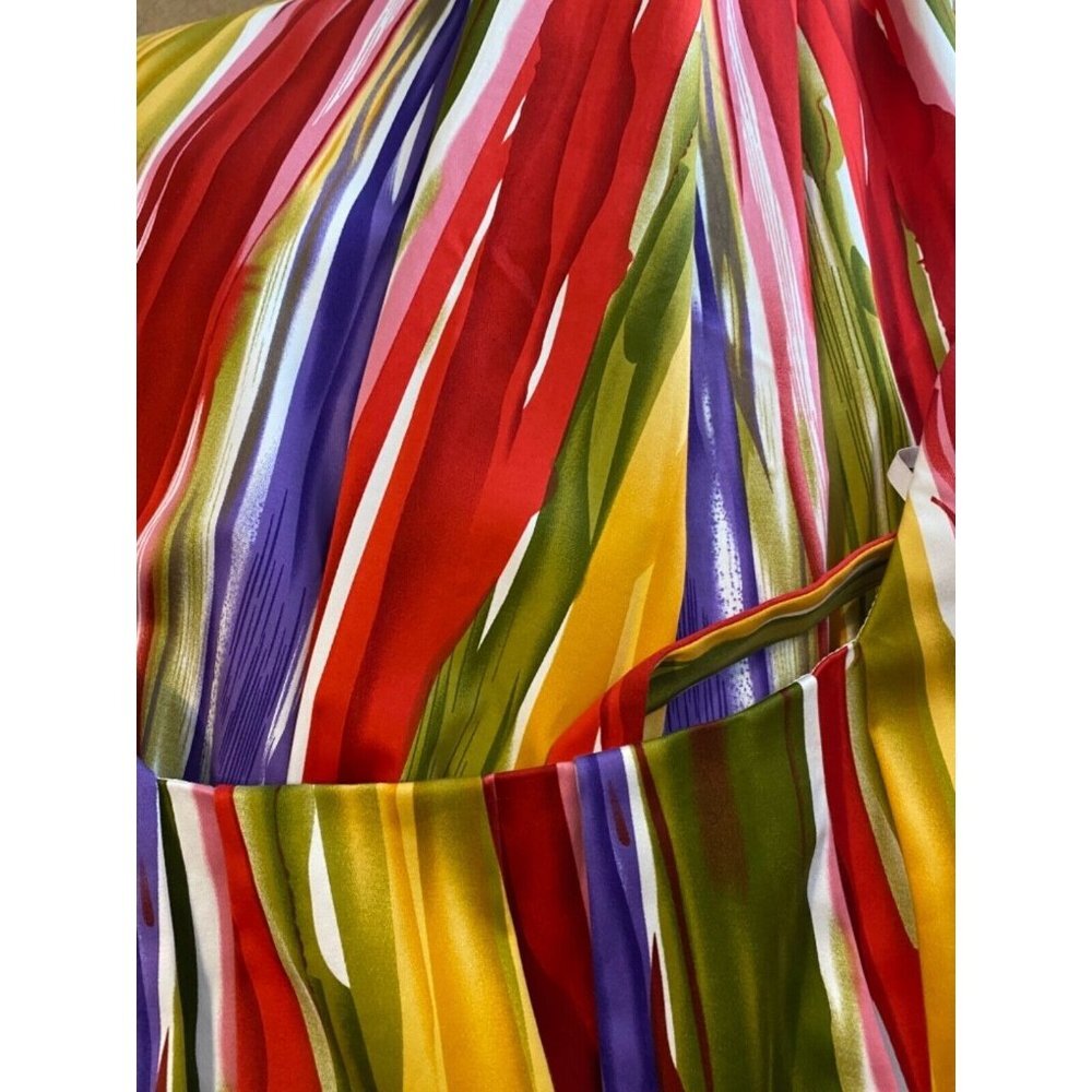 Calvin Klein Dress Red Purple Gold Green 12 A Line Stretch Career Church - Picture 6 of 11